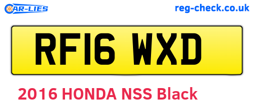 RF16WXD are the vehicle registration plates.
