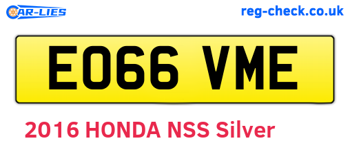 EO66VME are the vehicle registration plates.