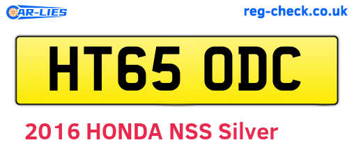 HT65ODC are the vehicle registration plates.