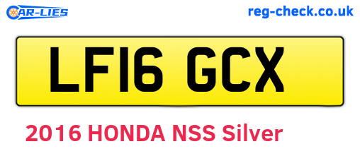 LF16GCX are the vehicle registration plates.