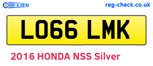 LO66LMK are the vehicle registration plates.
