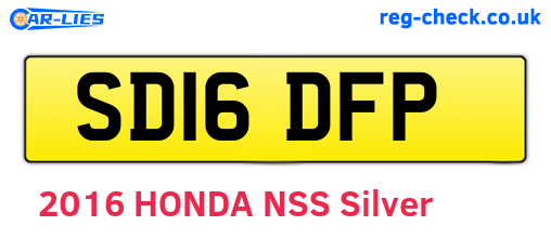 SD16DFP are the vehicle registration plates.