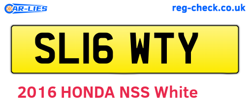 SL16WTY are the vehicle registration plates.