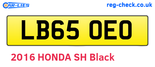LB65OEO are the vehicle registration plates.