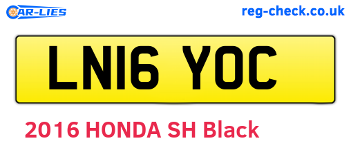 LN16YOC are the vehicle registration plates.
