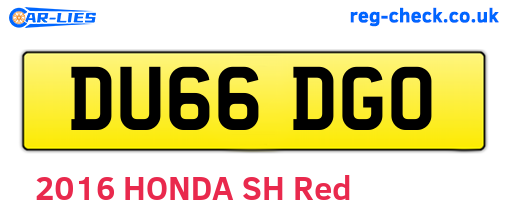 DU66DGO are the vehicle registration plates.