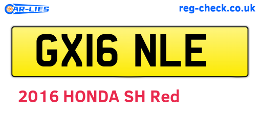 GX16NLE are the vehicle registration plates.