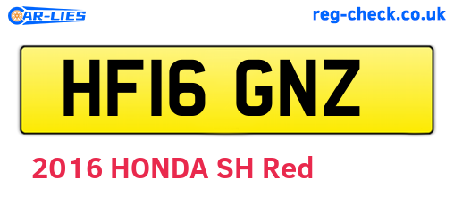 HF16GNZ are the vehicle registration plates.