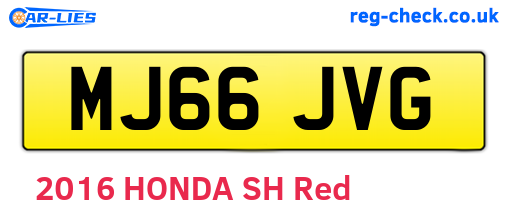 MJ66JVG are the vehicle registration plates.