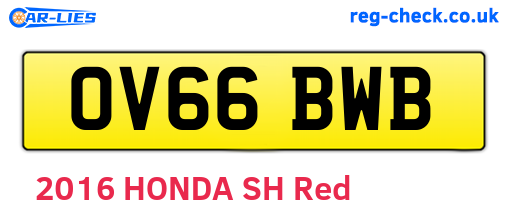 OV66BWB are the vehicle registration plates.