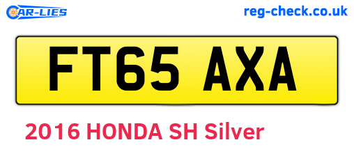 FT65AXA are the vehicle registration plates.
