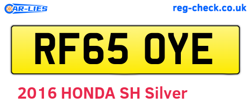 RF65OYE are the vehicle registration plates.