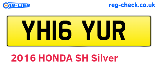 YH16YUR are the vehicle registration plates.
