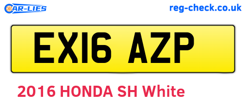 EX16AZP are the vehicle registration plates.