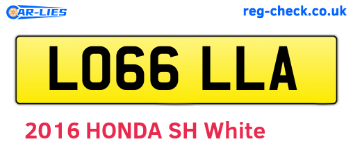 LO66LLA are the vehicle registration plates.