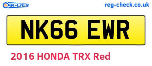 NK66EWR are the vehicle registration plates.