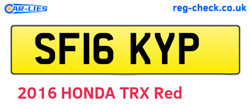 SF16KYP are the vehicle registration plates.