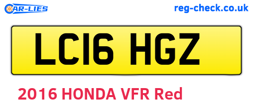 LC16HGZ are the vehicle registration plates.