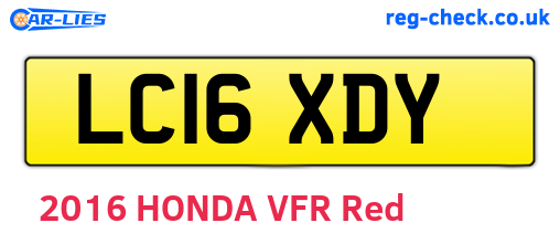 LC16XDY are the vehicle registration plates.