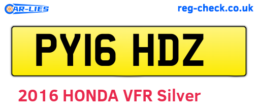 PY16HDZ are the vehicle registration plates.