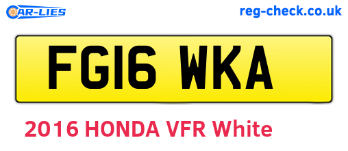 FG16WKA are the vehicle registration plates.