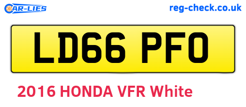 LD66PFO are the vehicle registration plates.