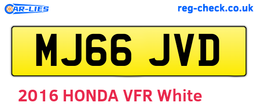 MJ66JVD are the vehicle registration plates.
