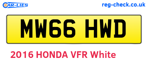 MW66HWD are the vehicle registration plates.