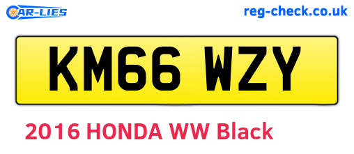 KM66WZY are the vehicle registration plates.