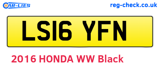 LS16YFN are the vehicle registration plates.
