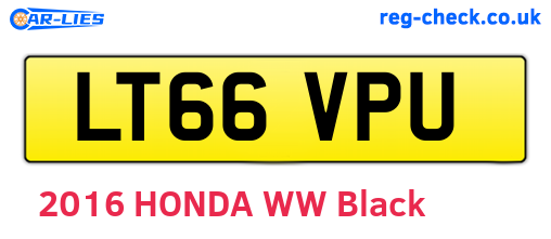 LT66VPU are the vehicle registration plates.