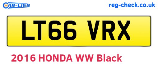 LT66VRX are the vehicle registration plates.