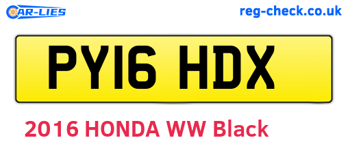 PY16HDX are the vehicle registration plates.
