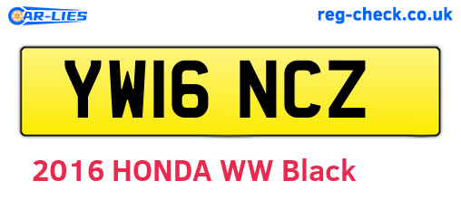 YW16NCZ are the vehicle registration plates.