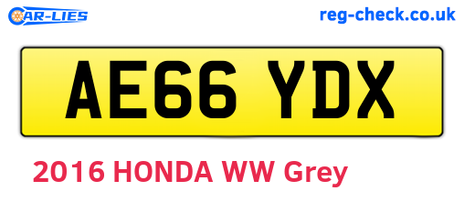 AE66YDX are the vehicle registration plates.