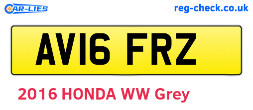 AV16FRZ are the vehicle registration plates.