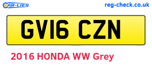 GV16CZN are the vehicle registration plates.