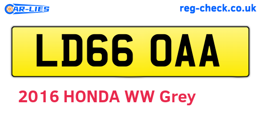 LD66OAA are the vehicle registration plates.