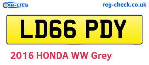 LD66PDY are the vehicle registration plates.