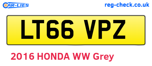 LT66VPZ are the vehicle registration plates.