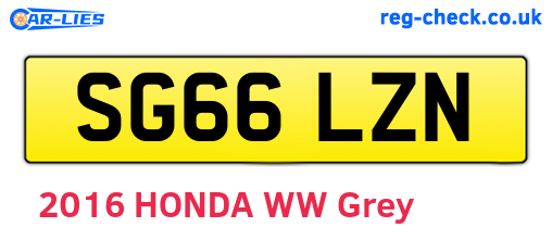 SG66LZN are the vehicle registration plates.