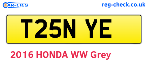 T25NYE are the vehicle registration plates.