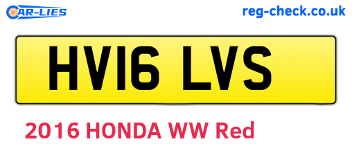 HV16LVS are the vehicle registration plates.