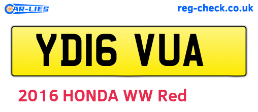 YD16VUA are the vehicle registration plates.