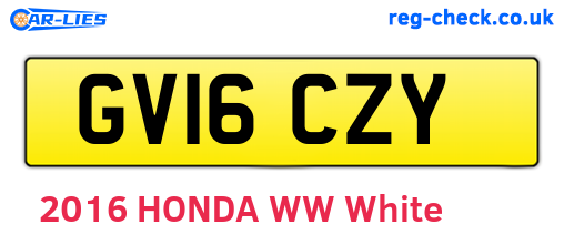 GV16CZY are the vehicle registration plates.