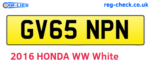GV65NPN are the vehicle registration plates.