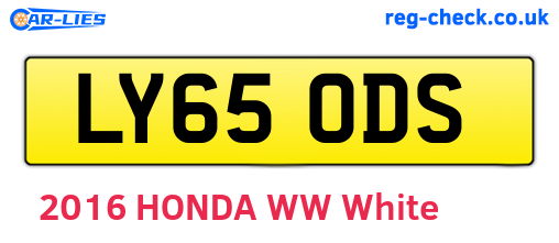 LY65ODS are the vehicle registration plates.