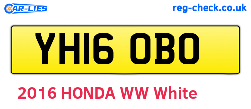 YH16OBO are the vehicle registration plates.