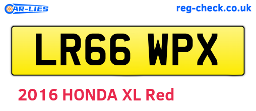 LR66WPX are the vehicle registration plates.