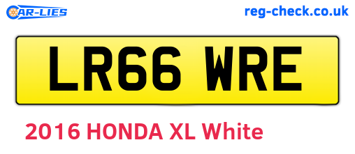 LR66WRE are the vehicle registration plates.